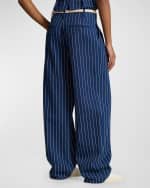 Image 3 of 5: Polo Ralph Lauren Wide-Leg Pinstripe Twill Pants