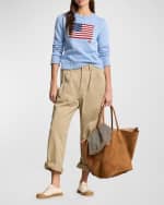 Image 4 of 5: Polo Ralph Lauren Flag Cotton Crewneck Sweater