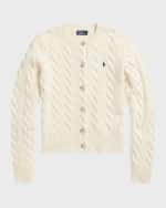 Image 1 of 5: Polo Ralph Lauren Cable-Knit Wool-Cashmere Cardigan