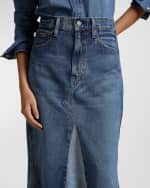 Image 4 of 4: Polo Ralph Lauren Deconstructed Patchwork Denim Skirt