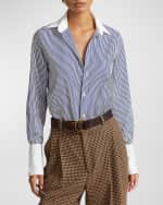 Image 4 of 5: Polo Ralph Lauren Relaxed-Fit Two-Tone Striped Shirt