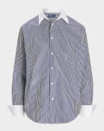 Image 1 of 5: Polo Ralph Lauren Relaxed-Fit Two-Tone Striped Shirt