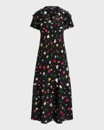 Image 1 of 5: Polo Ralph Lauren Floral Silk Crepe Dress