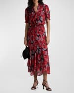 Image 2 of 5: Polo Ralph Lauren Floral Georgette Tie-Neck Dress