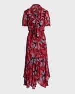 Image 1 of 5: Polo Ralph Lauren Floral Georgette Tie-Neck Dress