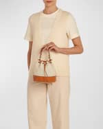 Image 3 of 4: Il Bisonte Marini Drawstring Canvas Bucket Bag