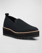 Image 4 of 5: Eileen Fisher Ergos Stretch Canvas Wedge Loafers
