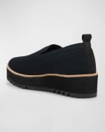 Image 2 of 5: Eileen Fisher Ergos Stretch Canvas Wedge Loafers