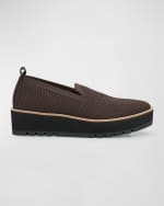 Image 1 of 5: Eileen Fisher Ergos Stretch Canvas Wedge Loafers