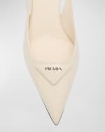 Image 4 of 6: Prada Vernice Leather Slingback Pumps
