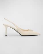 Vernice Leather Slingback Pumps