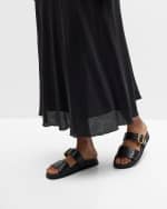 Image 2 of 6: Prada Croco Buckle Dual-Band Comfort Sandals