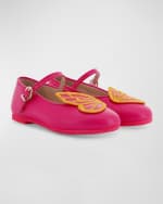Image 3 of 3: Sophia Webster Girl's Leather Butterfly Flats, Baby/Toddler/Kids