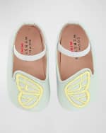 Image 2 of 3: Sophia Webster Girl's Leather Butterfly Flats, Baby