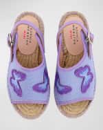Image 2 of 3: Sophia Webster Girl's Butterfly Embroidered Espadrille Sandals, Baby/Toddler/Kids
