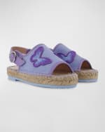 Image 3 of 3: Sophia Webster Girl's Butterfly Embroidered Espadrille Sandals, Baby/Toddler/Kids