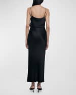Image 2 of 2: Enza Costa Satin Bias Cut Maxi Skirt