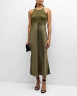 Image 2 of 6: Sablyn Clara Mixed Media Bias-Cut Midi Dress