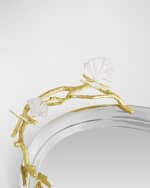 Image 4 of 5: Michael Aram Butterfly Ginkgo White & Gold Medium Tray