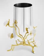 Image 4 of 6: Michael Aram Butterfly Ginkgo White & Gold Medium Vase