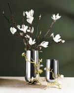 Image 5 of 6: Michael Aram Butterfly Ginkgo White & Gold Medium Vase