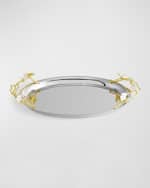 Image 1 of 5: Michael Aram Butterfly Ginkgo White & Gold Large Tray