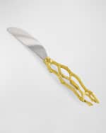 Image 3 of 5: Michael Aram Butterfly Ginkgo White & Gold Cheeseboard With Spreader