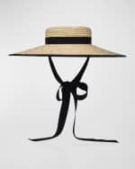 Image 1 of 2: Gigi Burris Claiborne Straw Bucket Hat With Cotton Scarf