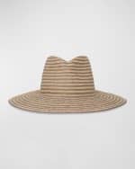 Image 1 of 3: Gigi Burris Jeanne Striped Straw Fedora