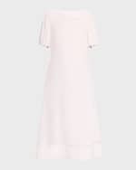 Image 1 of 6: Chloe x High Summer Poplin Maxi Dress with Netted Detailing