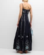 Image 3 of 6: Agua by Agua Bendita Lima Relicario Embroidered Linen Maxi Dress