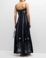 Image 4 of 6: Agua by Agua Bendita Lima Relicario Embroidered Linen Maxi Dress