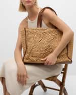 Image 3 of 3: BTB Los Angeles Lenox Straw Box Tote Bag