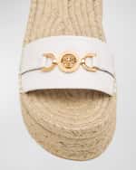 Image 4 of 6: Versace Medusa Leather Wedge Espadrille Sandals