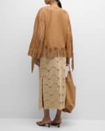 Image 3 of 6: By Malene Birger Cantala Straight Side-Slit Crochet Midi Skirt