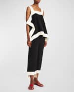 Image 3 of 4: By Malene Birger Gabrelle Two-Tone Ruffle Blouse