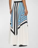 Image 3 of 4: Joseph Avron Striped A-Line Maxi Skirt