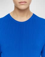 Image 4 of 5: Joseph Ribbed Crewneck A-Line Midi Dress