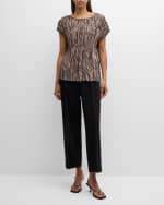 Image 5 of 6: Lafayette 148 New York Crinkled Metallic Blouse