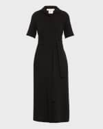 Image 1 of 6: Lafayette 148 New York Belted Notch-Collar Midi Shirtdress