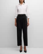 Image 2 of 6: Lafayette 148 New York Wyatt High-Rise Pleated Cropped Pants