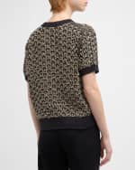 Image 4 of 6: Lafayette 148 New York Textured Stitch Crewneck Sweater