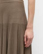 Image 5 of 5: Lafayette 148 New York Ribbed Matte Crepe Midi Skirt