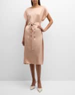 Image 2 of 6: Lafayette 148 New York Dolman-Sleeve Silk Midi Dress