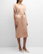 Image 5 of 6: Lafayette 148 New York Dolman-Sleeve Silk Midi Dress
