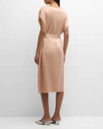 Image 3 of 6: Lafayette 148 New York Dolman-Sleeve Silk Midi Dress
