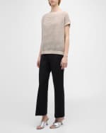 Image 5 of 6: Lafayette 148 New York Short-Sleeve Textured Stitch Sweater