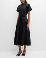 Image 2 of 6: Lafayette 148 New York Eyelet-Embroidered Cotton Midi Shirtdress