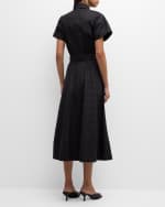 Image 4 of 6: Lafayette 148 New York Eyelet-Embroidered Cotton Midi Shirtdress