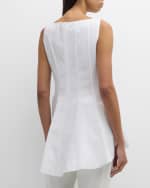 Image 5 of 6: Lafayette 148 New York High-Low Organic Cotton Poplin Blouse